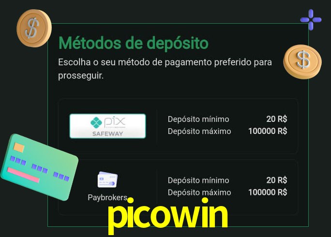 O cassino picowin oferece uma grande variedade de métodos de pagamento